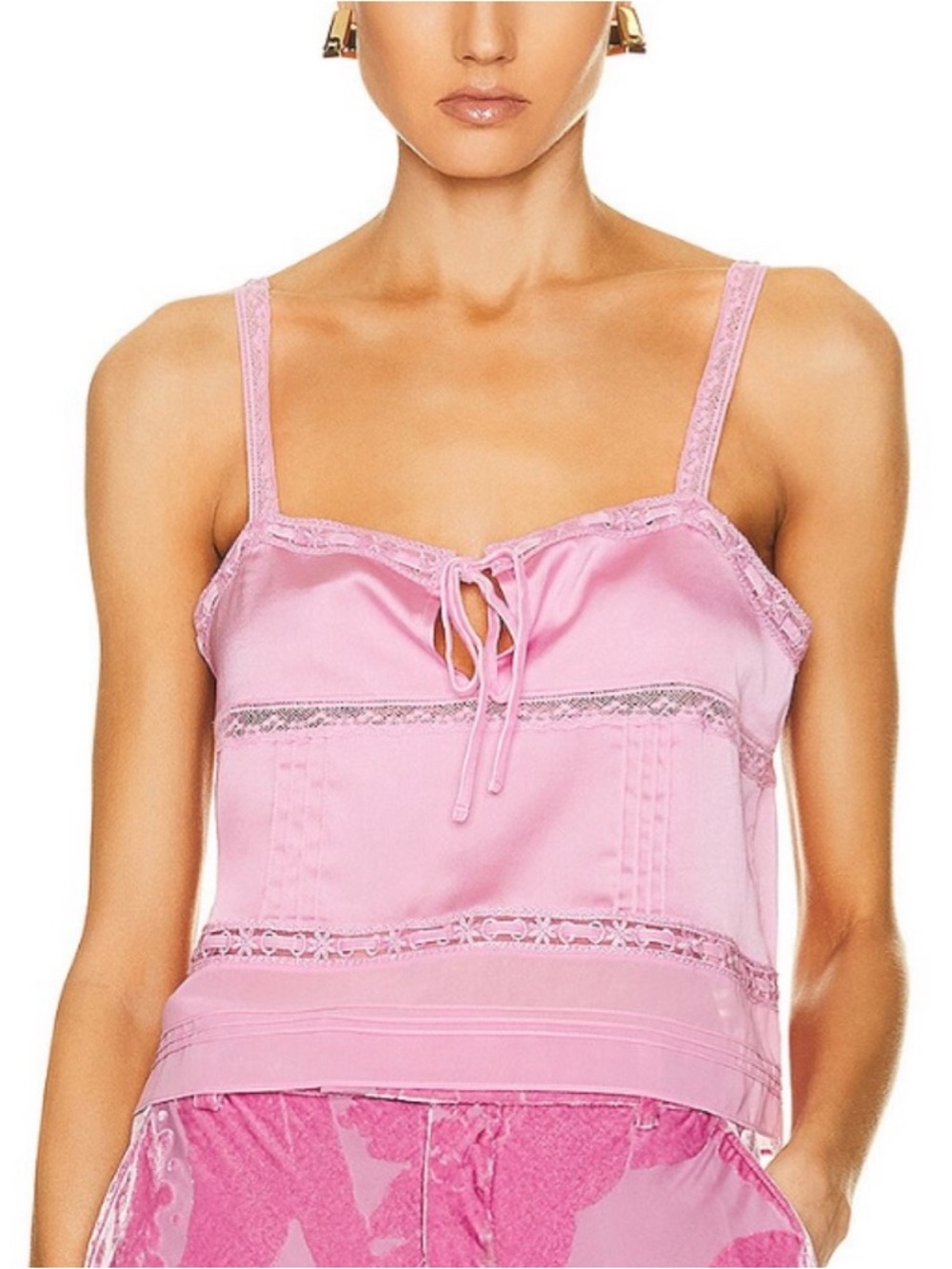 NWT Love Shack Fancy Pink Cami Top